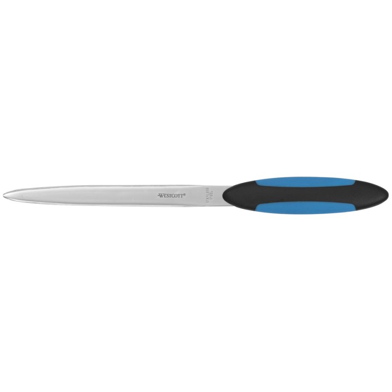 WESTCOTT briefopener, softgrip handgreep, zwart/blauw
